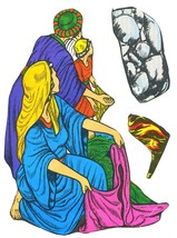 Flannel Board Bible Story Figures Lot Vintage Religious Illustrations CE... - $9.70