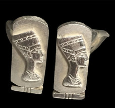 Nice vintage Egyptian sterling Silver 800 Queen Nefertiti cufflinks - £115.76 GBP