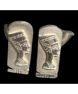 Nice vintage Egyptian sterling Silver 800 Queen Nefertiti cufflinks - £113.36 GBP