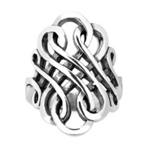 Forever Interconnected Infinity Knot Sterling Silver Ring-10 - £26.79 GBP