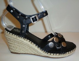 Charles David Size 8 M NACHO Black Jute Wedge Heel Sandals New Womens Shoes - £86.24 GBP