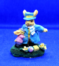 Daddy Bunny/Rabbit with Baby Bunny Figurine - $7.99