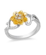 Enchanted Disney Tiana 1/10 CT. T.W. Diamond Water Lily Swirl in Silver ... - $129.93 CAD