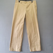 Izod Men Pants Size 34 Tan Khaki Chino Straight Classic Flat Front Trous... - $17.10