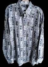 Jhane Barnes Menswear  Men&#39;s Shirt Size L Abstract Print Cotton Button Up - £17.40 GBP