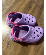 Skechers Foamies  Purple Toddler Girls Unicorns Hearts Light Up Sz 6 - $333.65 MXN