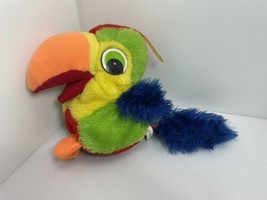 Plush Parrot Hand Stuffy Puppets Squeaker Beak Tropical Bird Tiki Toucan... - $7.69