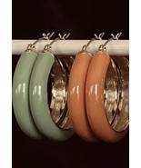 Vintage QVC Joan Rivers Classics Collection Enamel Epoxy Hoop Earrings-O... - $12.00