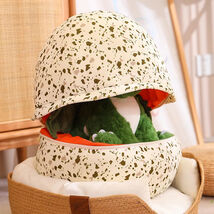 2 In 1 Dinosaur Plush Green Baby Dino In A Dragon Egg Stuffed Toy Cute H... - $21.45