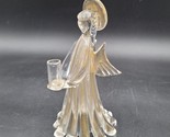 Vintage Murano Cenedese Christmas Angel Candleholder Gold Dust Glass Fig... - $89.09