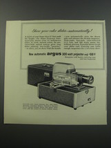 1955 Argus Projector Ad - Show your color slides - automatically - £14.53 GBP