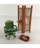 Loving Family Dollhouse Work at Home Office Room Divider Desk Chair Tray... - £18.44 GBP