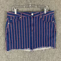 American Eagle Skirt Women&#39;s 16 Regular Hi-Rise Mini Striped Denim Super... - €12,81 EUR