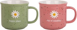 2 Asst 19oz Camper Shape W-Single Embossed Daisy Sent Mugs - £31.74 GBP