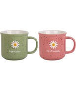 2 Asst 19oz Camper Shape W-Single Embossed Daisy Sent Mugs - $41.17