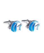 Bey Berk Cufflink Connoisseur Rhodium and Enamel Painted Fish Cufflinks - $441.51 MXN