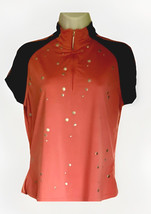 Vintage Jamie Sadock Short Sleeve Coral /Black Silver Button Embellishme... - $23.30 CAD