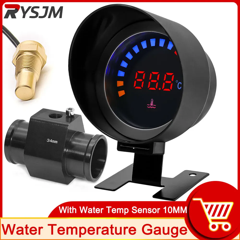 12V Water Temperature Meter Temp Gauge with Sensor 10mm 1/8 NPT Water Temp Joint - £11.03 GBP+