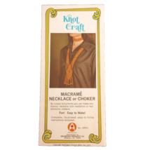 Knot Craft Pattern Macrame Necklace Choker Wellington Puritan Mills 1971... - £6.18 GBP