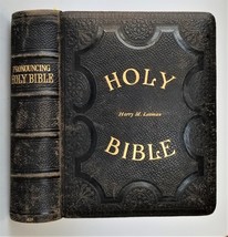 antique BIBLE strasburg lancaster pa Harry Leaman Rachel Hess FRAKTUR folk art - £136.28 GBP