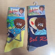 Bob Ross The Joy Of Painting Funny Novelty Crew Socks Unisex Lot Of 2 NWT - $9.95