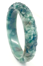 6.6 &quot; Handcrafted Genuine Burmese Jade Natural Color Women Bangle Bracelet - £45.74 GBP