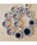 Lagos Sterling Silver Maya Black Onyx Circle Link Caviar Bracelet SMALL - £353.04 GBP