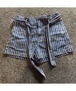 American Eagle Womens Blue Striped Hot Belted High Rise Shorts Size 12 - $200.03 MXN