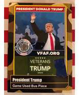 President Donald Trump GAME USED BUS PIECE on military superhero card - ... - £7.82 GBP