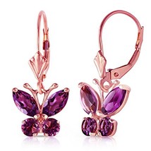 An item in the Fashion category: Galaxy Gold GG 14k Rose Gold Amethyst Butterfly Earrings