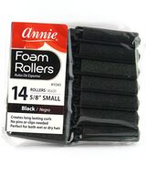 ANNIE 5/8" SMALL FOAM HAIR ROLLERS - BLACK - 14 PCS. (1061) - $7.99