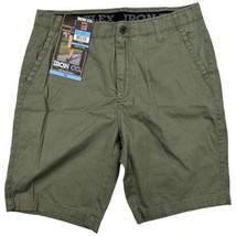 NWT Iron Co Mens Comfort Flex Waistband Bari Flat Front Shorts 32 Green - $14.84