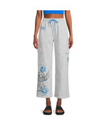 Disney Stitch Women&#39;s Embellished Cargo Joggers Light Heather Grey Size ... - $488.03 MXN