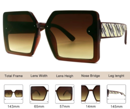 Oversized Square Bling Designer Sunglasses for Women UV Protection Brown Lenses image 15