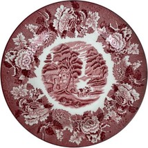 Vintage Enoch Woods Sons English Scenery Pink Red Transferware 1 Saucer - £3.99 GBP