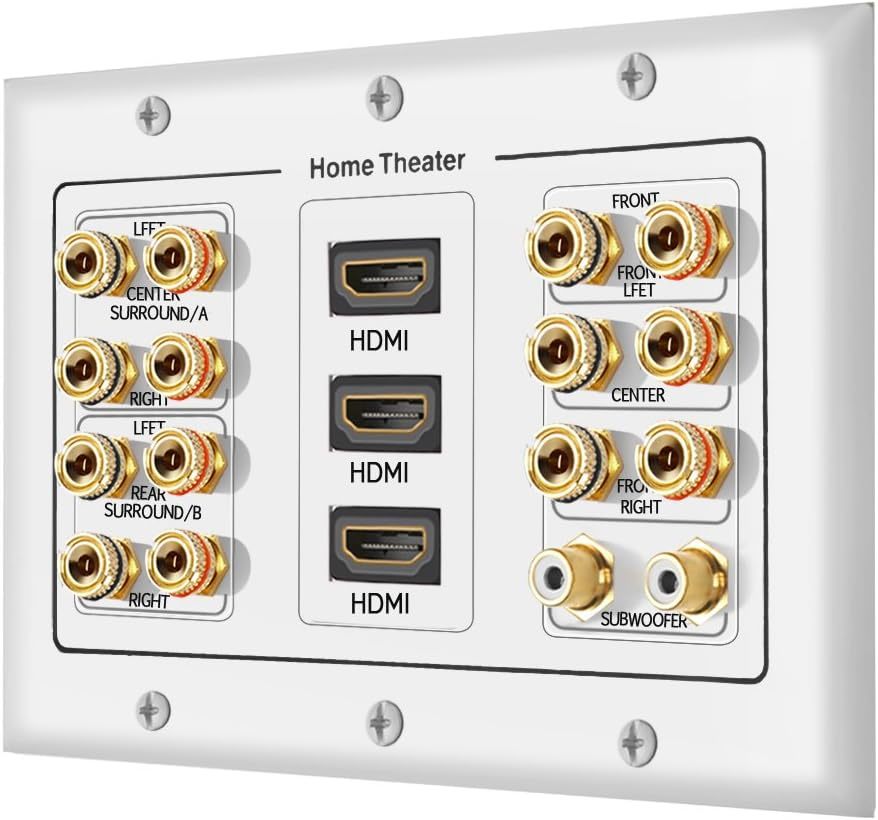 3 Gang 7.2 Surround Sound Distribution Home Theater Copper Banana Bindin... - $36.99