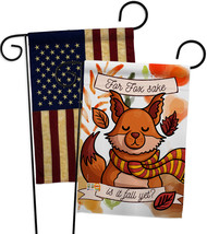 Fox Sake, Fall Yet - Impressions Decorative USA Vintage - Applique Garden Flags  - £24.69 GBP