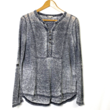 Jane and Delancey Pullover Knit Top Womens size Medium Tab Long Sleeve Blue - £17.69 GBP