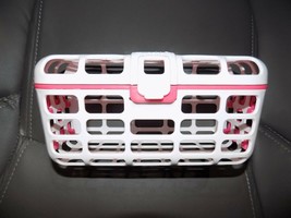 Munchkin Delux Dishwasher Basket - Pink &amp; White - BPA Free EUC Set of 2 - £12.79 GBP