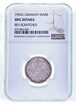 1903 G Germany Mark 1M Silver Coin NGC Graded UNC Details - $542.53