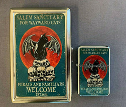 Salem Sanctuary For Wayward Cats Cigarette Case / Wallet & Oil Lighter Set - $19.75
