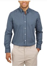 Lands&#39; End Mens Shirt Blue Check Button-Up Long Sleeves Wrinkle-Free Lig... - $42.99