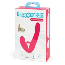 Happy Rabbit Rechargeable Vibrating Strapless Strap On - Pink - £110.08 GBP