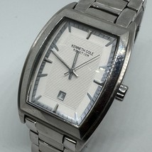 Kenneth Cole Quartz Watch KC3700 Men Silver Steel Barrel Japan Movt New Battery - $26.59