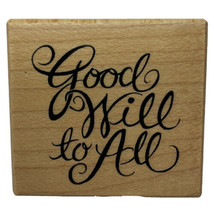 Christmas Good Will To All Words Saying Rubber Stamp PSX C-3031 Vintage 2000 New - $7.82