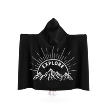 &quot;Explore&quot; Lightweight Durable Hooded Blanket Polyester Fleece Camping Travel Hom - £58.01 GBP