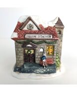 Vtg Carolina Design Ceramic Train Station Tealight Candle Holder Holiday... - $16.00