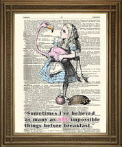 Alice Looking Glass Six Impossible Things Before Breakfast: Tenniel Art Print - £6.20 GBP