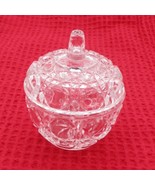 Crystal Lidded Trinket Dish Apple Shape 3&quot; Vtg  88 - $13.51 CAD