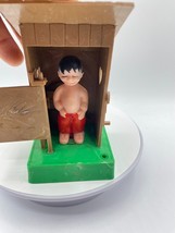 Original Peter Peeing Boy Spins in Outhouse Vintage Toy Austria See Video - $14.24